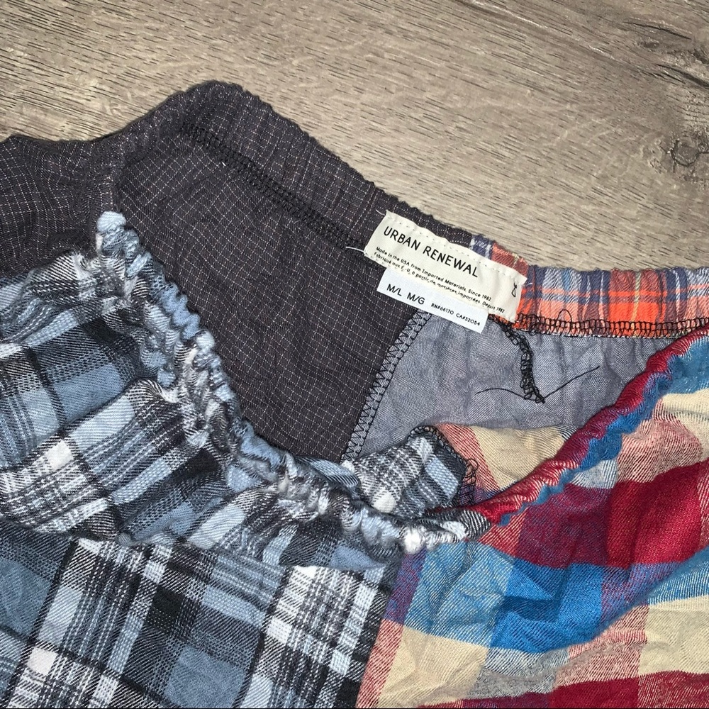 Urban outfitters renewal recycled flannel short
